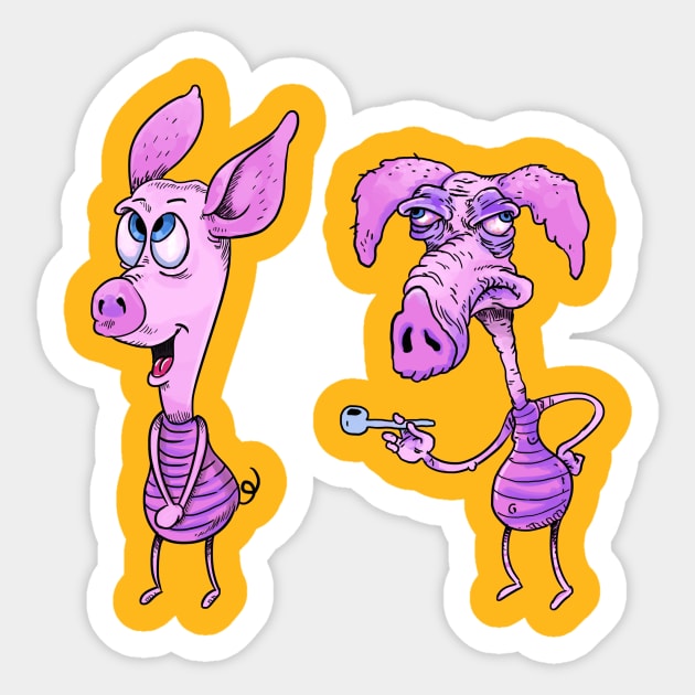 piglet on ice Sticker by idrawcartoons